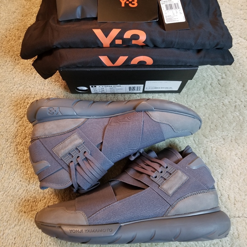 Pre owned adidas y-3 qasa high vista grey 10.5